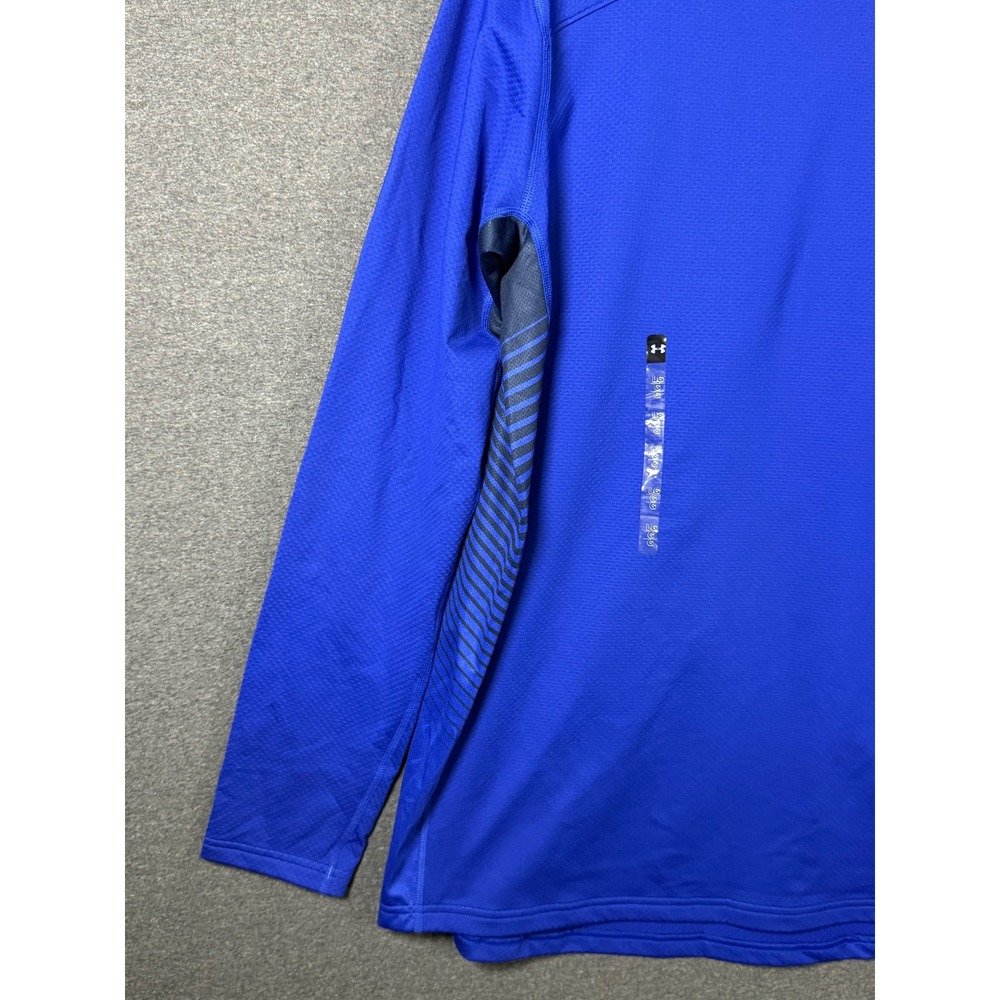 Under Armour Mens ColdGear Reactor Fitted Mock Neck Long Sleeve Blue Large - Picture 7 of 10